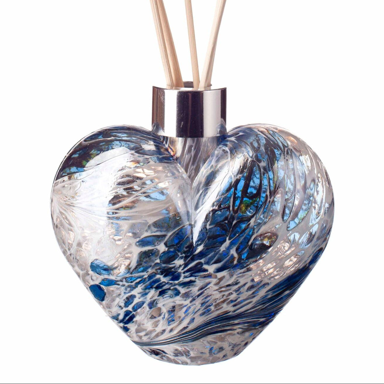Glass Heart Reed Diffuser - White, Blue & Green Frost