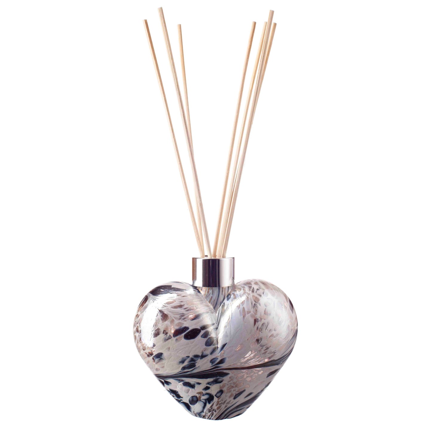 Glass Heart Reed Diffuser - White & Grey Frost