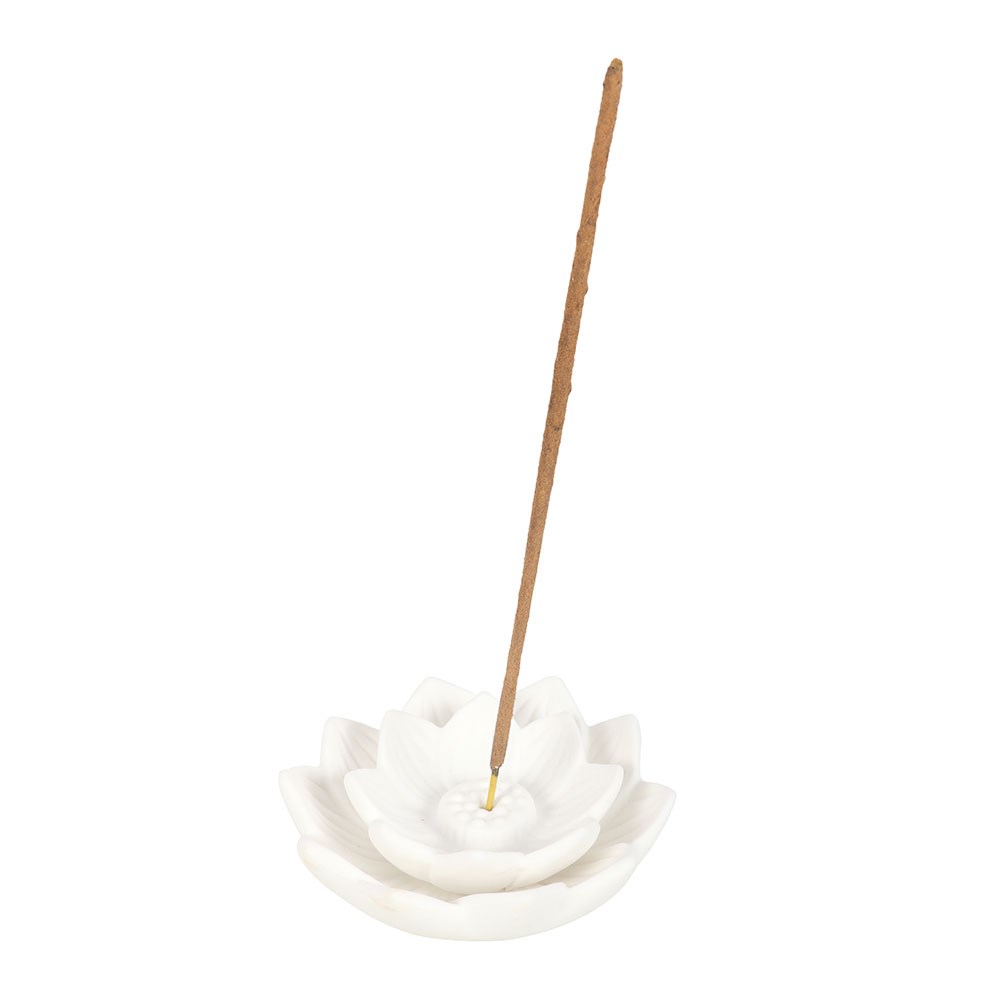 White Lotus Flower Incense Stick Holder