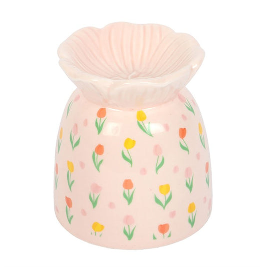 Tulip Print Oil Burner and Wax Warmer