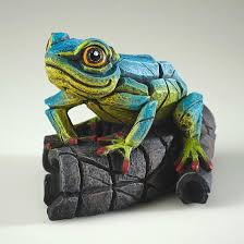 Edge Sculpture - African Tree Frog - Blue/Yellow