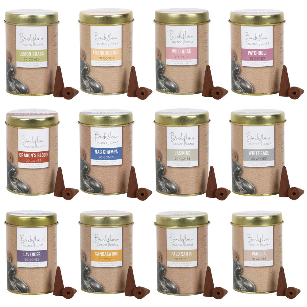 White Sage Backflow Incense Cones Tin
